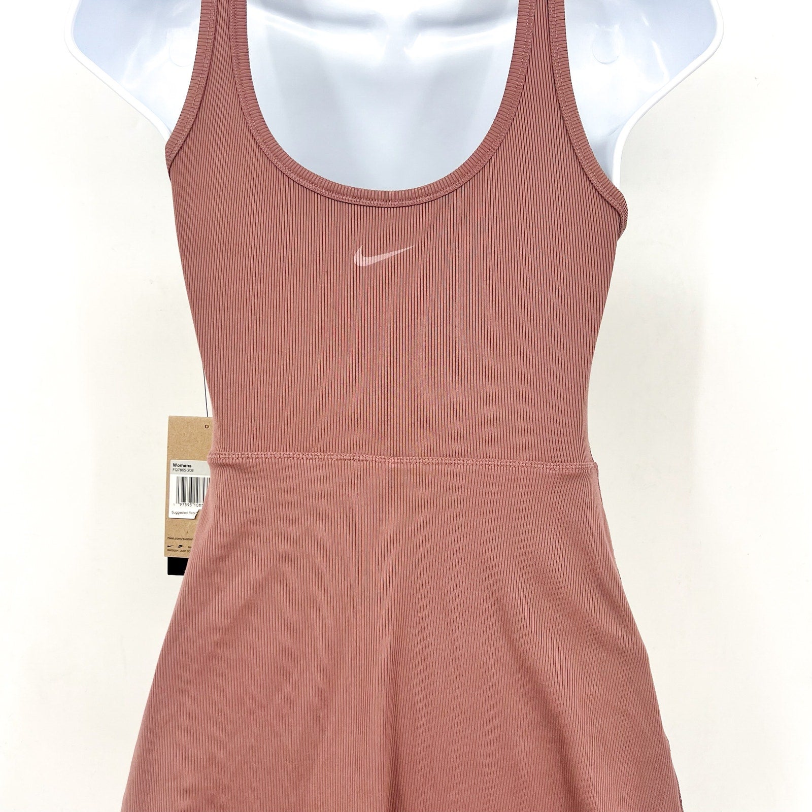 NIKE Women's One Dri-fit Scoop Neck Tank Dress XS Pink Smokey Mauve Skort NWT