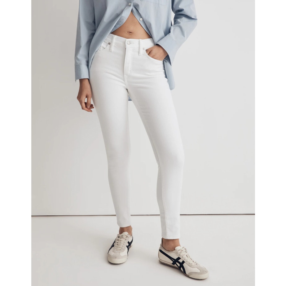 Madewell Womens Skinny Crop Jeans Size 33 US 16 Pure White 9" Mid-Rise MD097 NWT