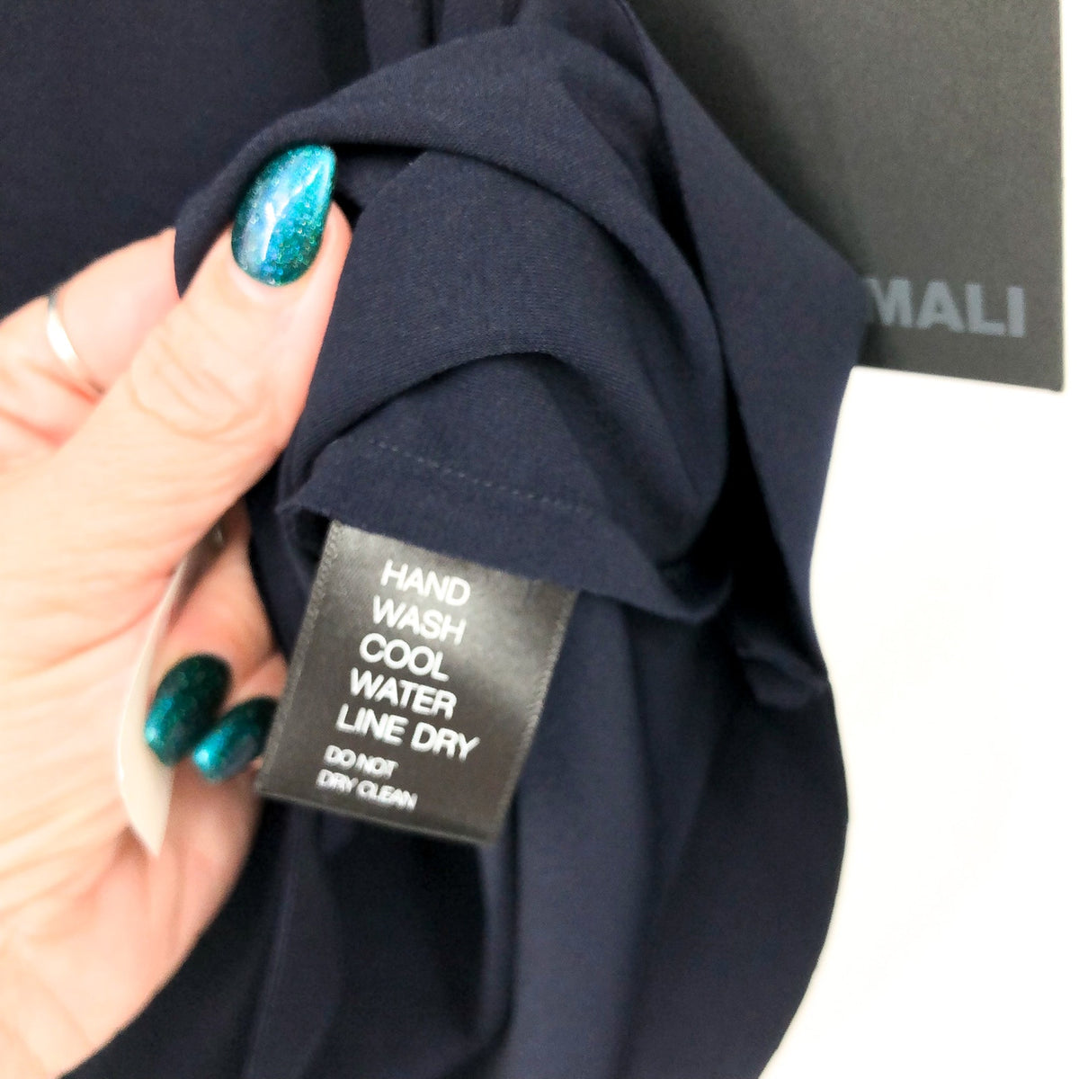 NORMA KAMALI Women's Drop Shoulder Top XS Midnight Navy Blue Jersey Stretch NWT