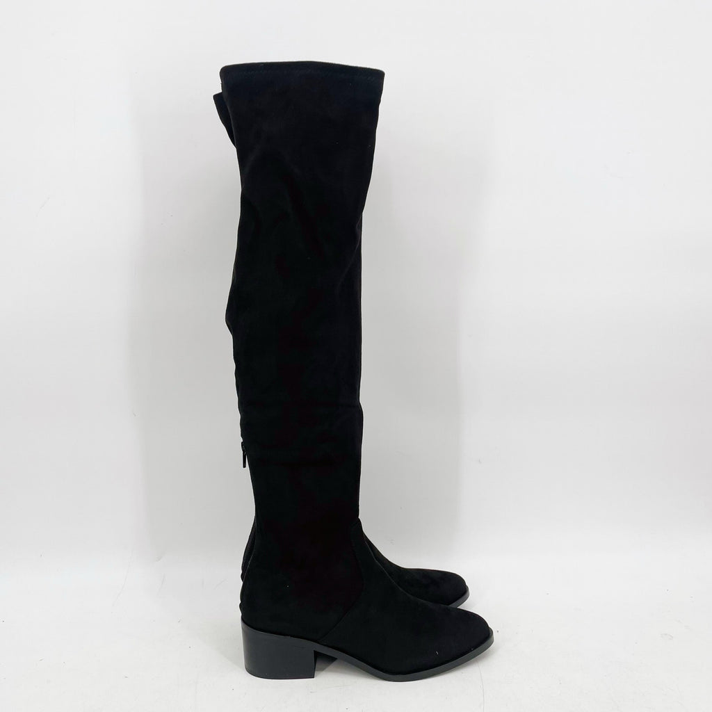 Steve Madden Women's Georgette Over the Knee Boots Size 8 Black Pull On NIB