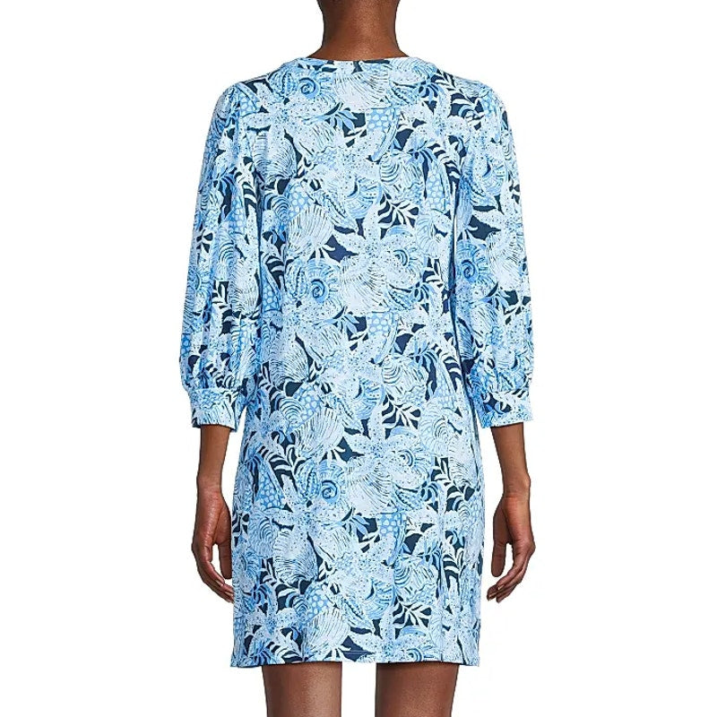 LILLY PULITZER Womens Cass Dress Medium Bonaire Blue Coastal Constellation NWT