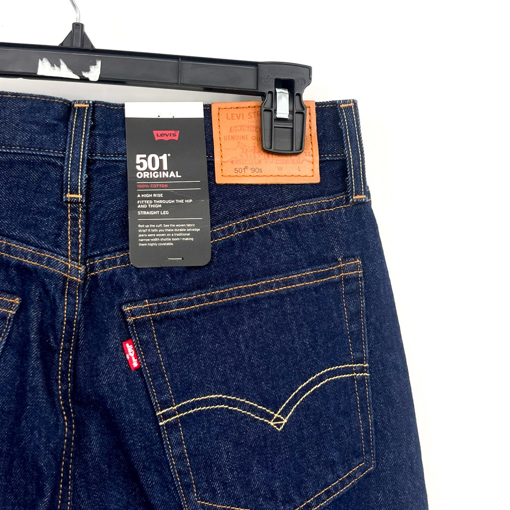 LEVI'S Women 501 Original Fit Selvedge Jean 27x32 US 4 Rinsey Dark 125010560 NWT