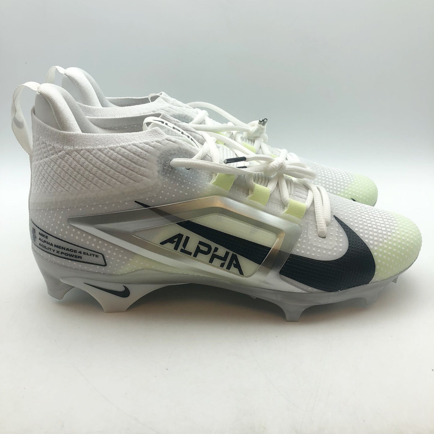 Nike Mens Alpha Menace 4 Elite Football Cleats Size 9.5 White Yellow NWOB