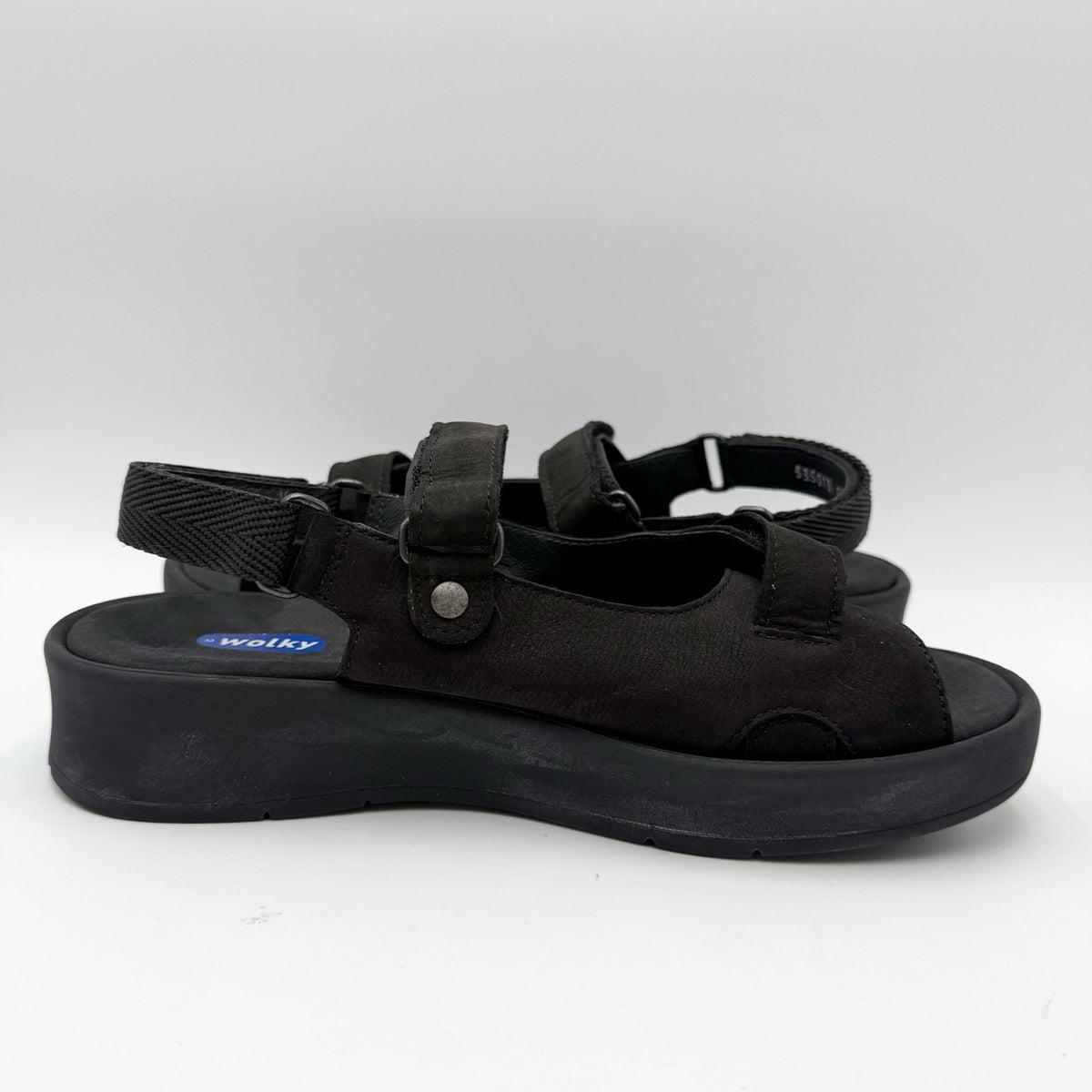 Wolky Womens Comfort Sandals EU 40 US 9 Black Nubuck Leather NWOB