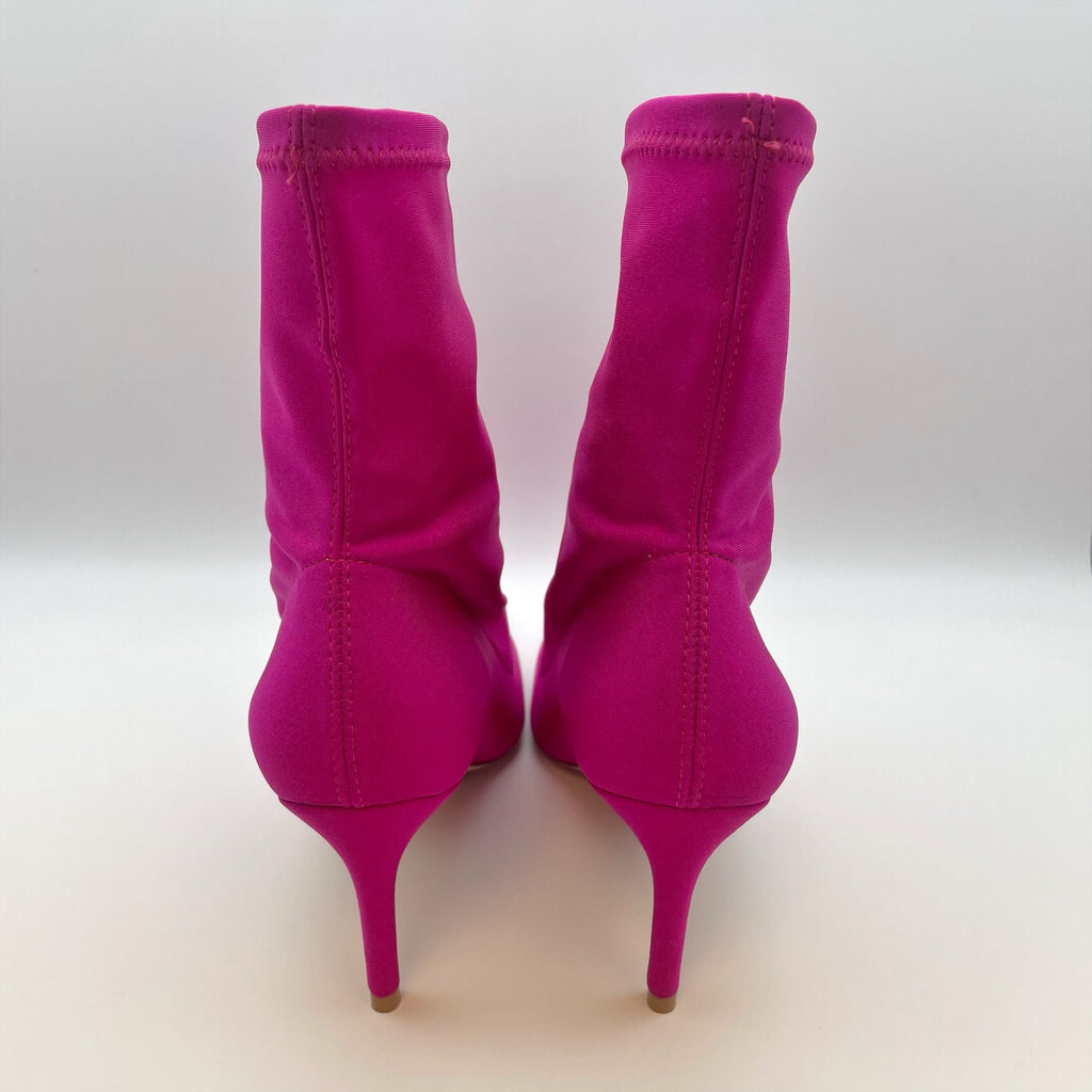 Stuart Weitzman Womens Stuart 75 Stretch Bootie US 8 Pink Magenta EUC