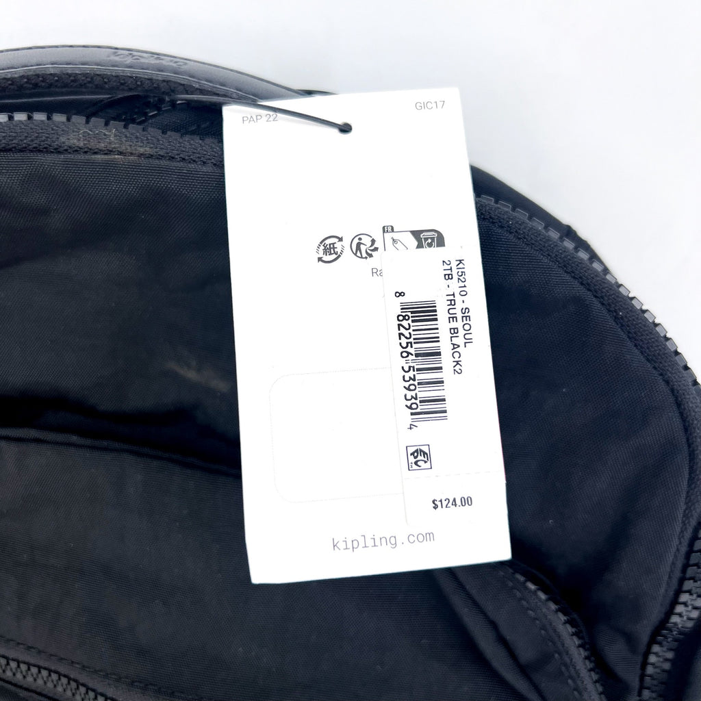 KIPLING Seoul 15" Laptop Backpack True Black Water Repellent NWT