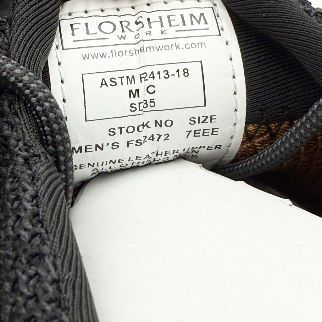 Florsheim Mens Adventure Steel Toe Work Sneakers US 7 EEE Black White NIB