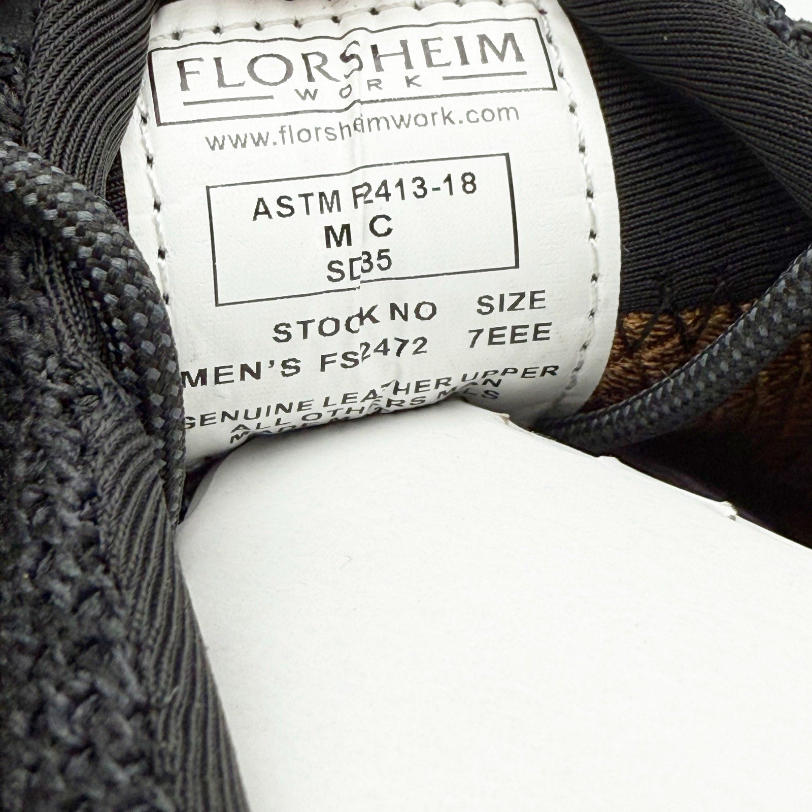 Florsheim Mens Adventure Steel Toe Work Sneakers US 7 EEE Black White NIB