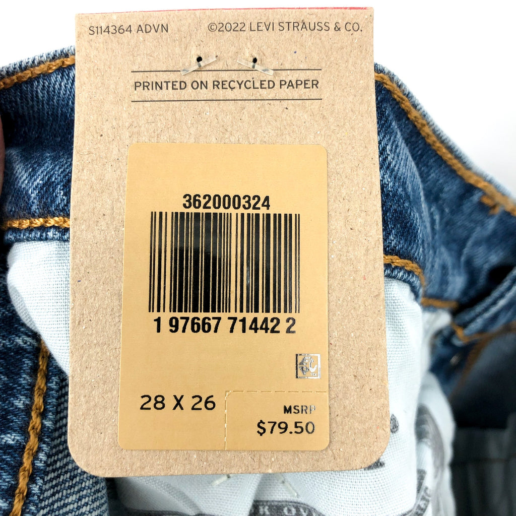 LEVI'S Womens 501 Crop Jeans 28x26 Size 6 (New) Blue It's True 362000324 NWT