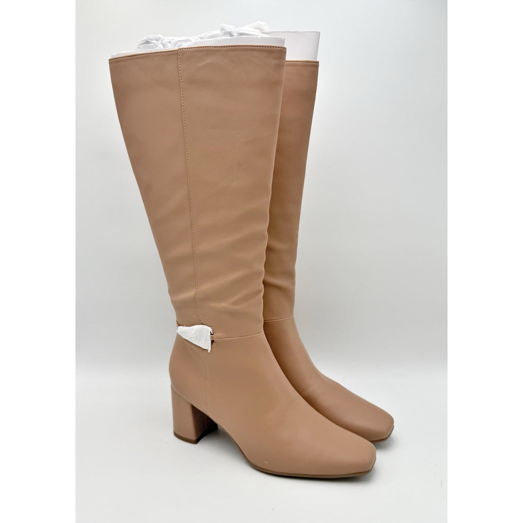 T5111. Naturalizer- WOMENS 8M WIDE CALF- Waylon Knee High Boots Beige Taupe NIB