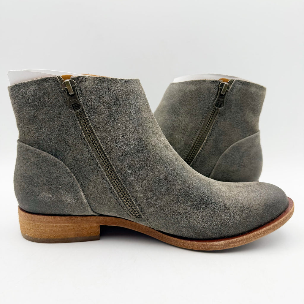 Kork-Ease Womens Riley Ankle Boots Size 7.5 Grey Taupe Leather Booties NIB