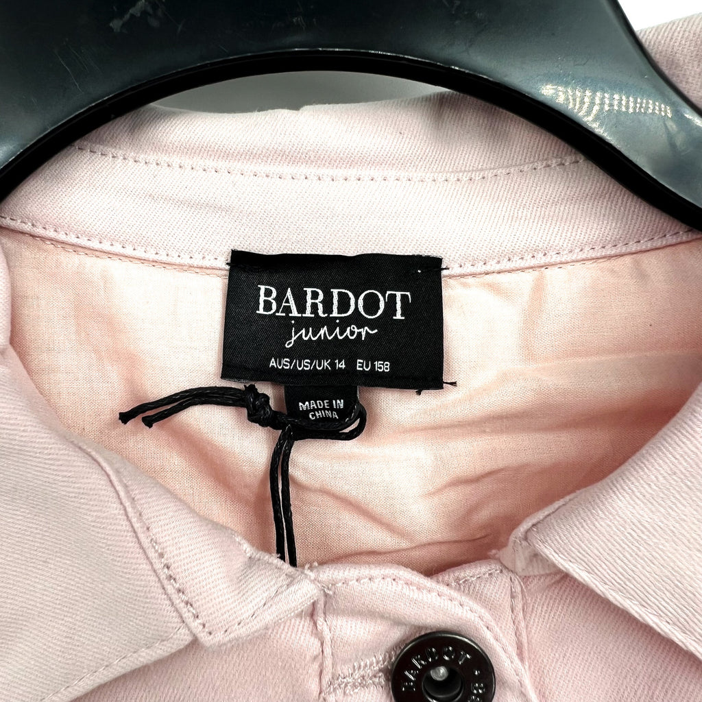 BARDOT JUNIOR Girls Rae Utility Romper Size 14 Blush Pink Short Sleeve Belt NWT