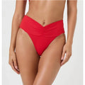 L*SPACE Eco Ocean Rib Classic Bardot Bikini Bottom Large Flame Red NWT