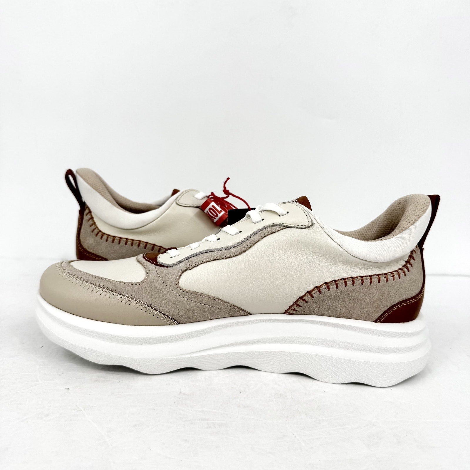 Pikolinos Womens Zahara Trainer Sneaker EU 42 US 11 Cream Tan Suede Athletic NIB