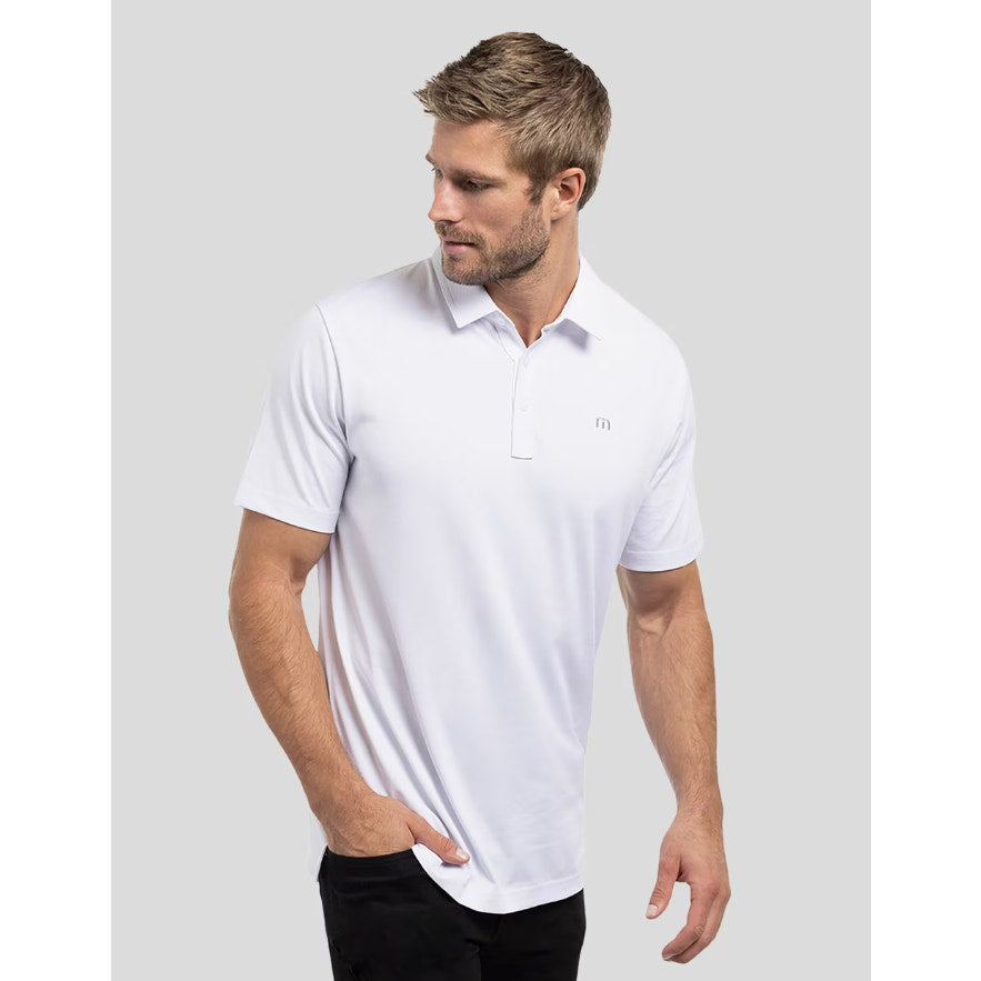 TRAVIS MATHEW Men's The Zinna Polo Shirt Large White Short Sleeve NWT