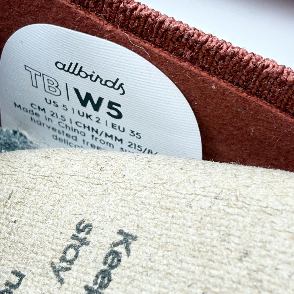 Allbirds Womens Tree Breezer Flats US 5 EU 35 Maroon Red Slip On NIB