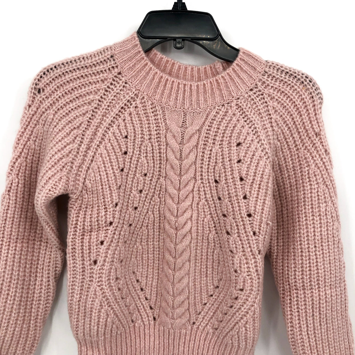BARDOT Girl's Cozy Cable Knit Crewneck Sweater Size 14 Pink Potpourri NWT