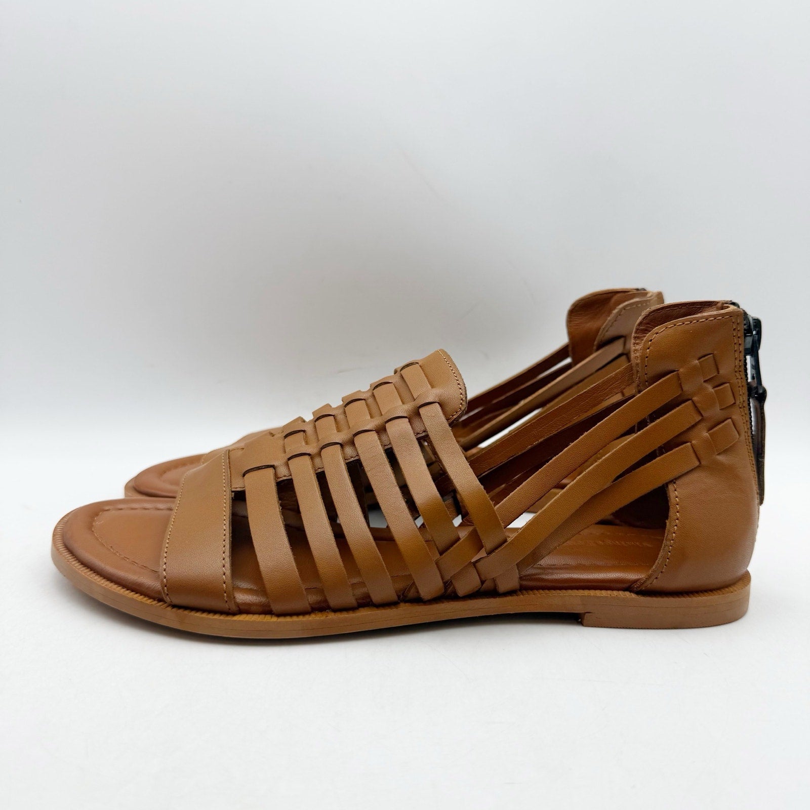 Vintage Foundry Co. Womens Keira Sandals US 8 EU 38.5 Camel Brown Leather NWOB