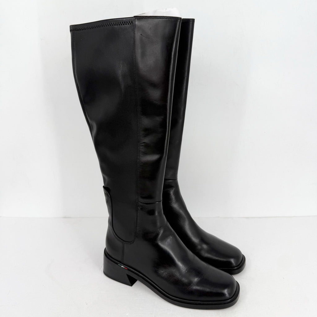 FRANCO SARTO Womens Giselle Knee High Boot Size 10 M EU 41 Black Leather NWOB