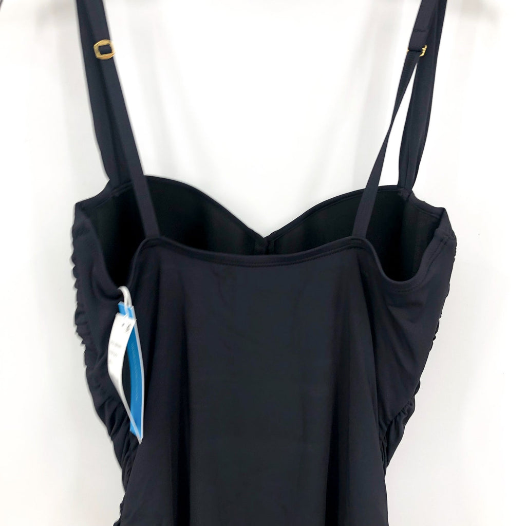 BLEU ROD BEATTIE Kore Bandeau One Piece Swimsuit Size 12 Black NWT