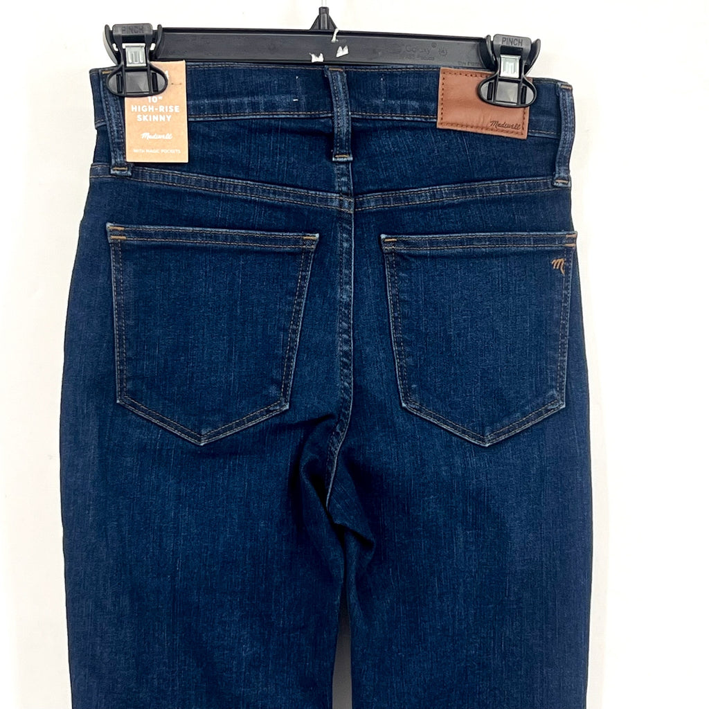 MADEWELL Women's 10" High-Rise Skinny Jeans Size 24 US 00 Blue Hayes Wash NWT