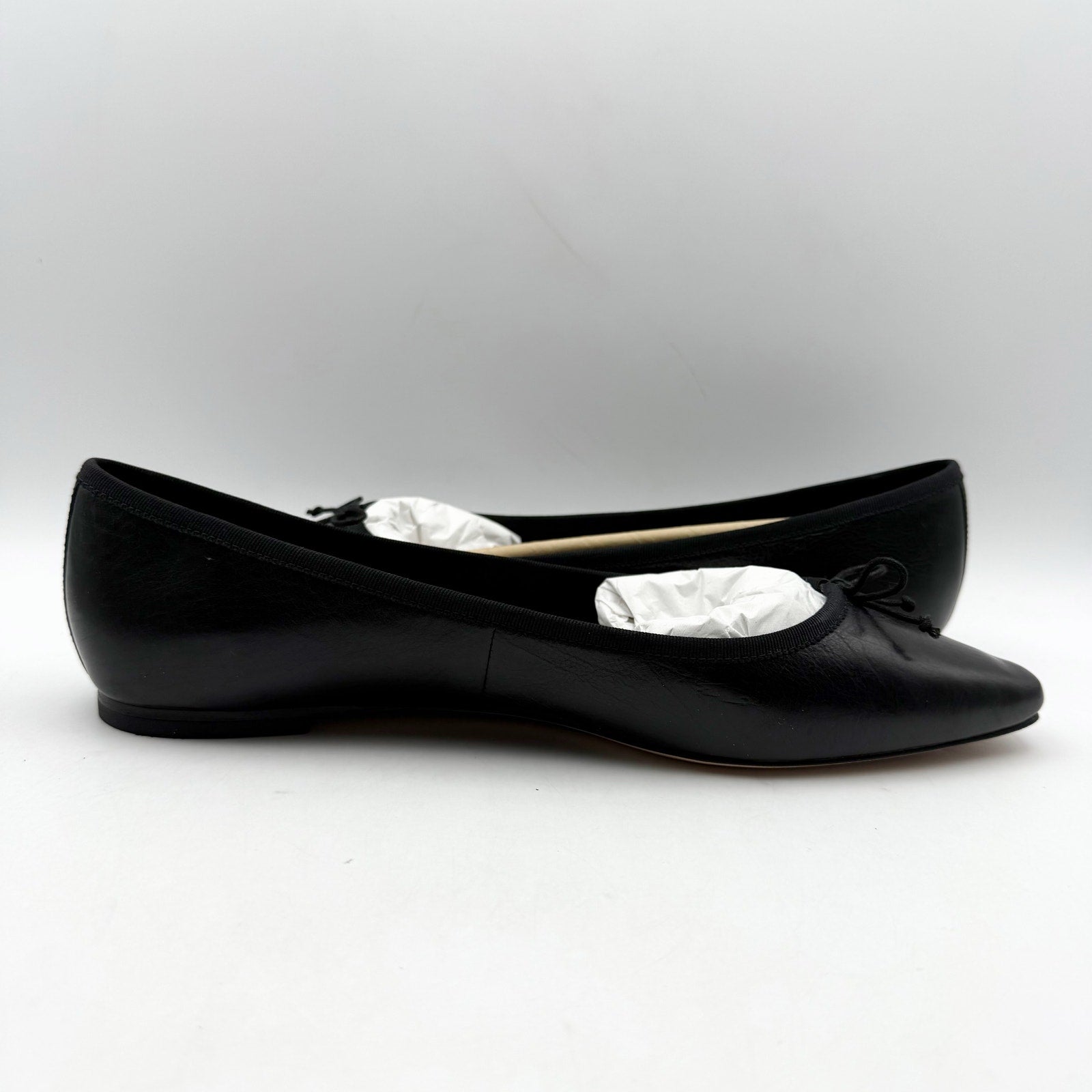 Veronica Beard Womens Catherine Ballet Flats US 9.5 M Black Leather NIB