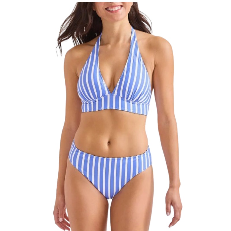 TOMMY BAHAMA Coastline Stripe Reversible Bikini Bottoms XS Navy Blue White NWT