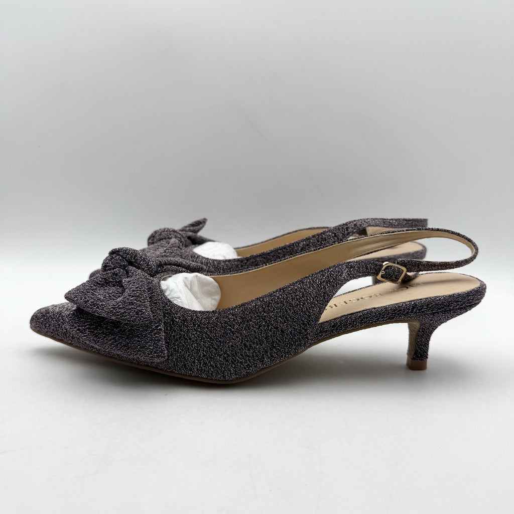 Jack Rogers Womens Debra Kitten Heels US 10 M Dark Gray Sparkle Slingback NIB