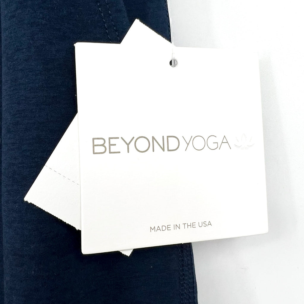 BEYOND YOGA Commuter Midi Joggers XS Nocturnal Navy Blue Drawstring Spacedye NWT