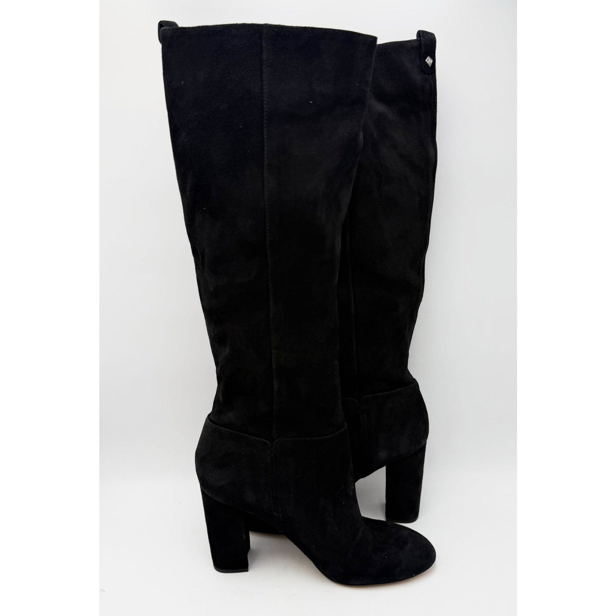 Sam Edelman Womens Caprice Heeled Knee High Boots Size 6 EU 36 Black Suede NWOB