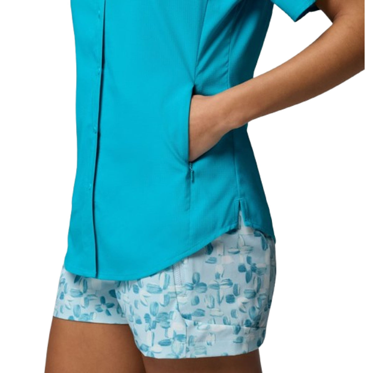 COLUMBIA Women's PFG Tamiami II Shirt XS Blue Ocean Teal Short Sleeve NWT