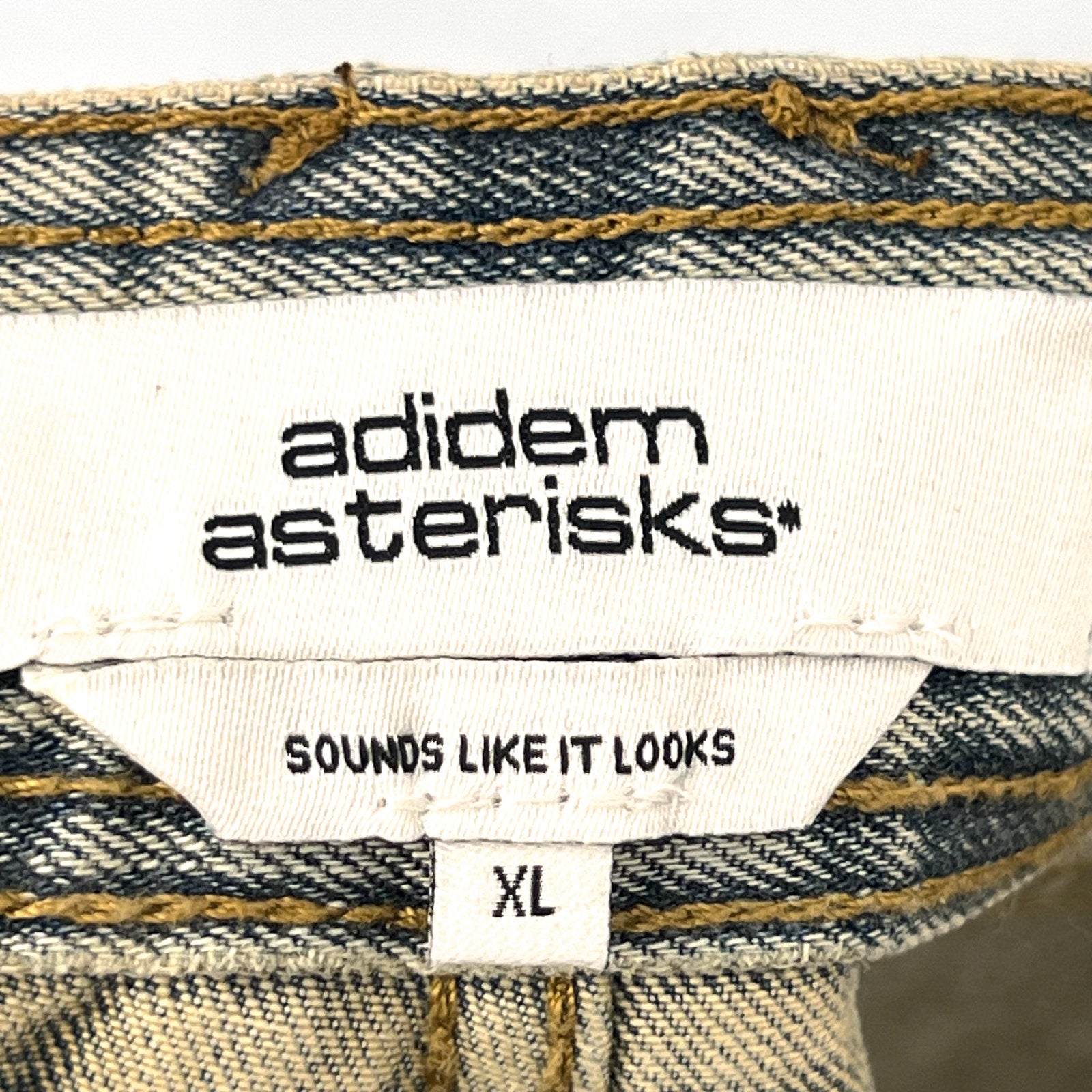 ADIDEM ASTERISKS Rivet Chainstitch Selvedge Denim Jeans XL 36x31 Rust Wash NWOT