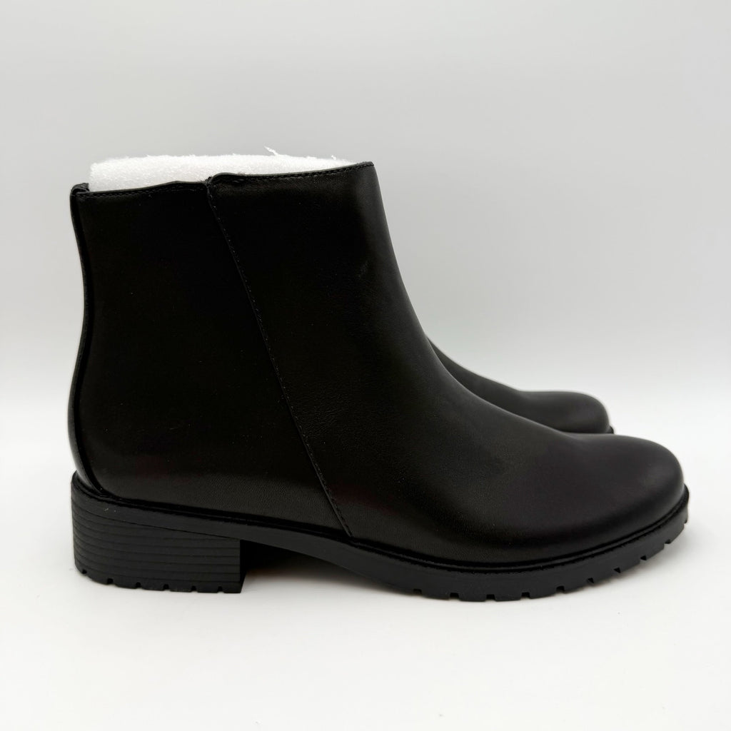 Trotters Womens Margo Ankle Boots Size 8.5 Narrow Black Leather Waterproof NWOB