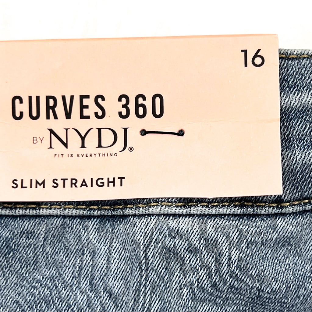NYDJ Curves 360 Womens Slim Straight Crop Jeans Size 16 Charmed Light Blue NWT
