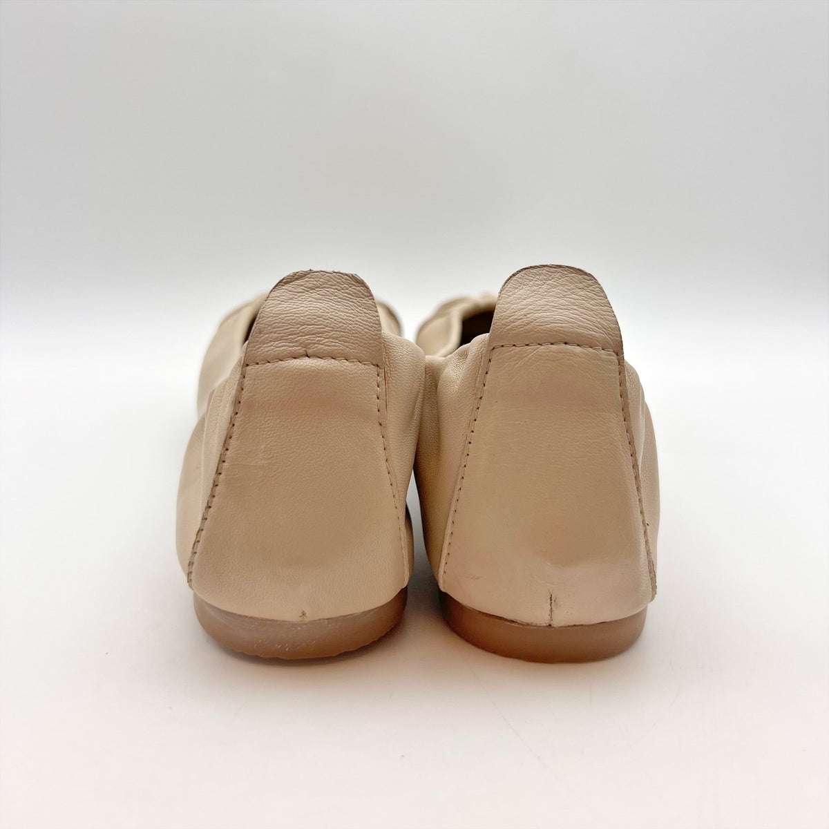 Coldwater Creek Womens Walk With Me Flex Ballet Flats Size 7 Beige Leather NIB
