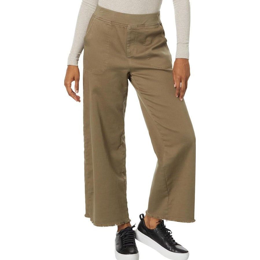 XCVI Women's Atlas Flared Leg Pants Small Tan Demitasse Pull-On Stretch NWT