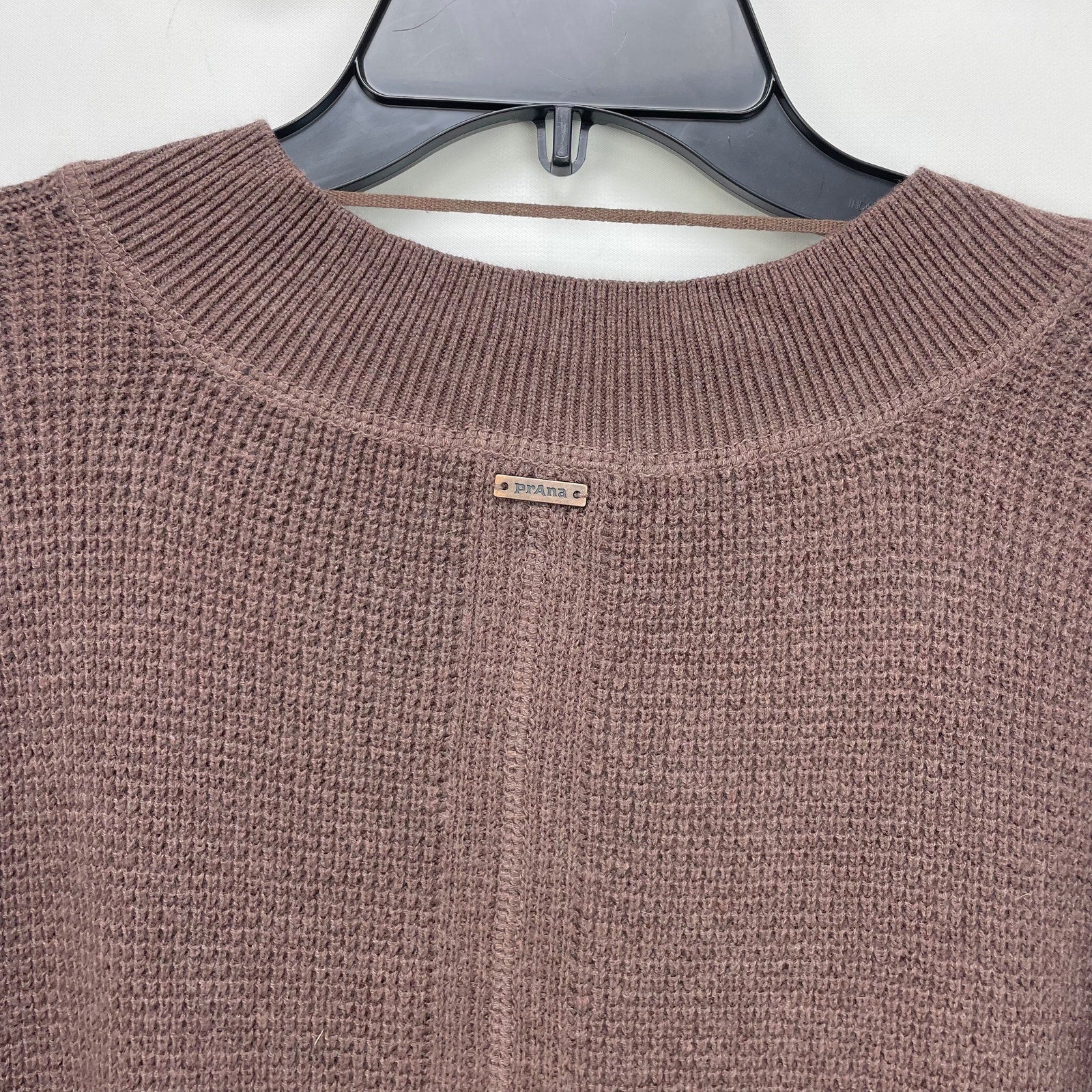 prAna Womens Milani Henley Dress Medium Clove Red Waffle Knit Thermal LS NWT