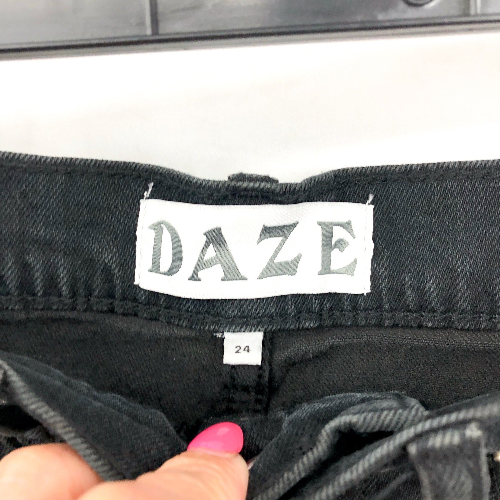DAZE Women's Troublemaker High Rise Shorts Size 24 Black Backseat Cutoff NWT