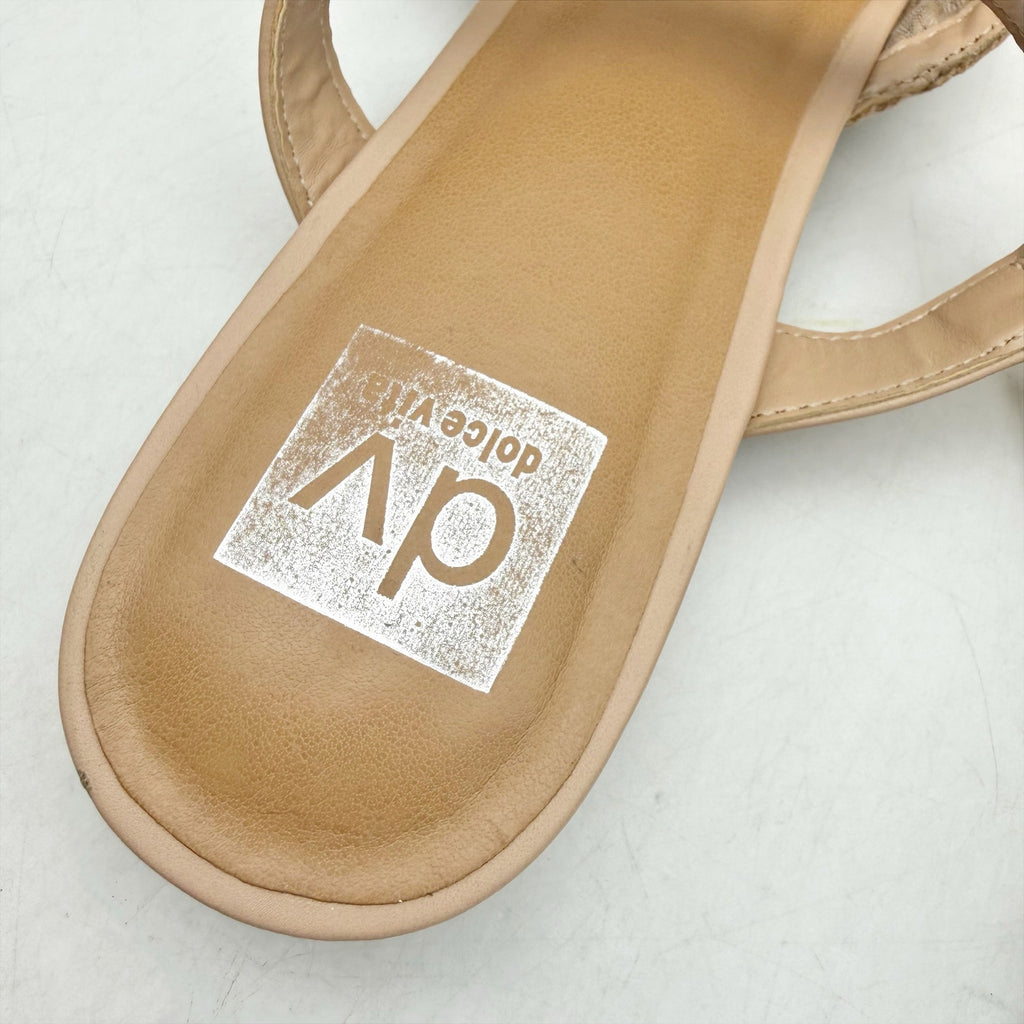 Dolce Vita Womens Domain Flat Mule US 9.5 Tan Natural Raffia Woven NWOB