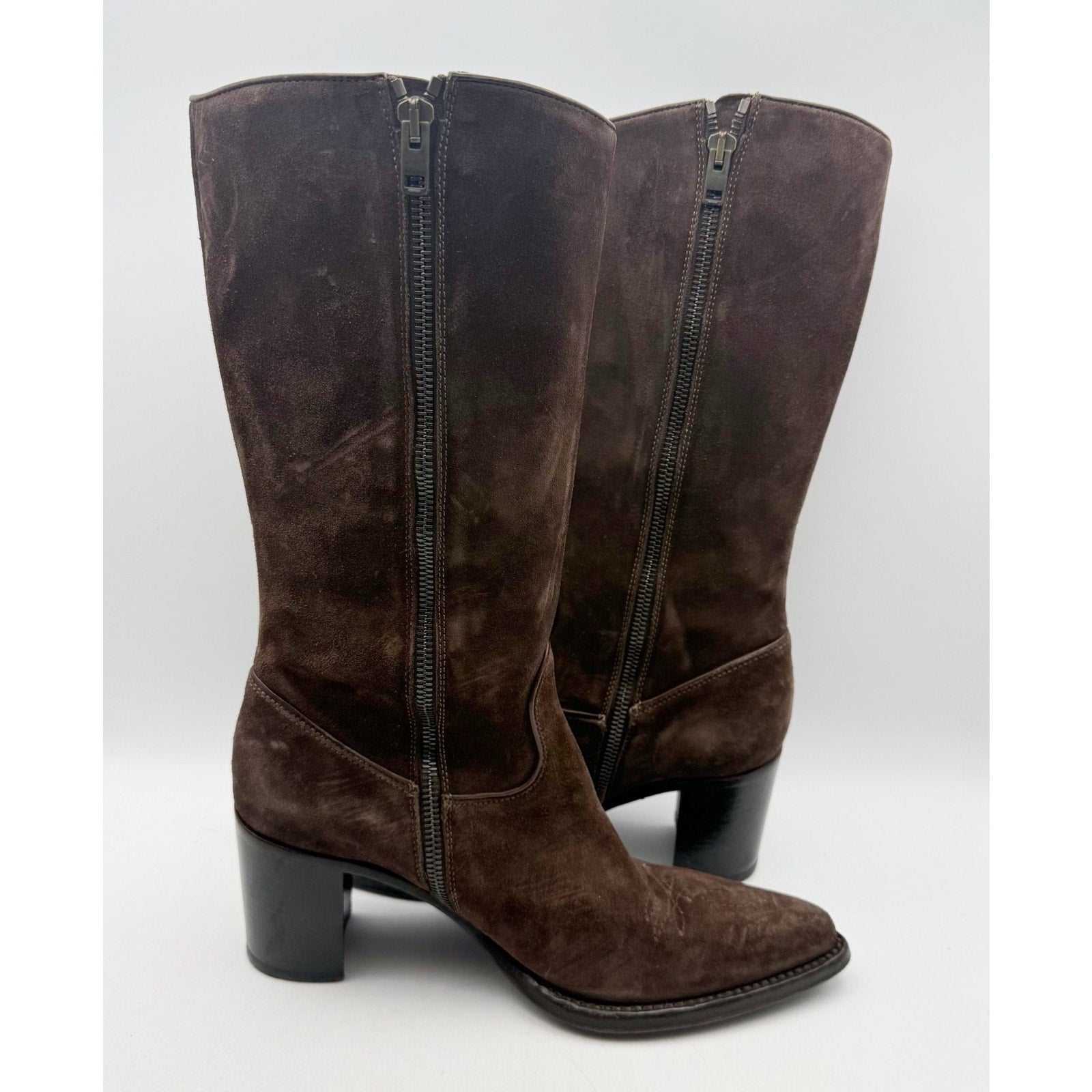 RE/DONE Womens 90s Western Knee High Boots EU 37 US 7 Brown Suede EUC