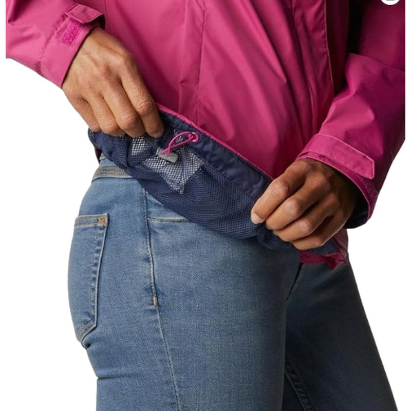COLUMBIA Women's Arcadia II Jacket Large Pink Purple Hooded Waterproof NWT