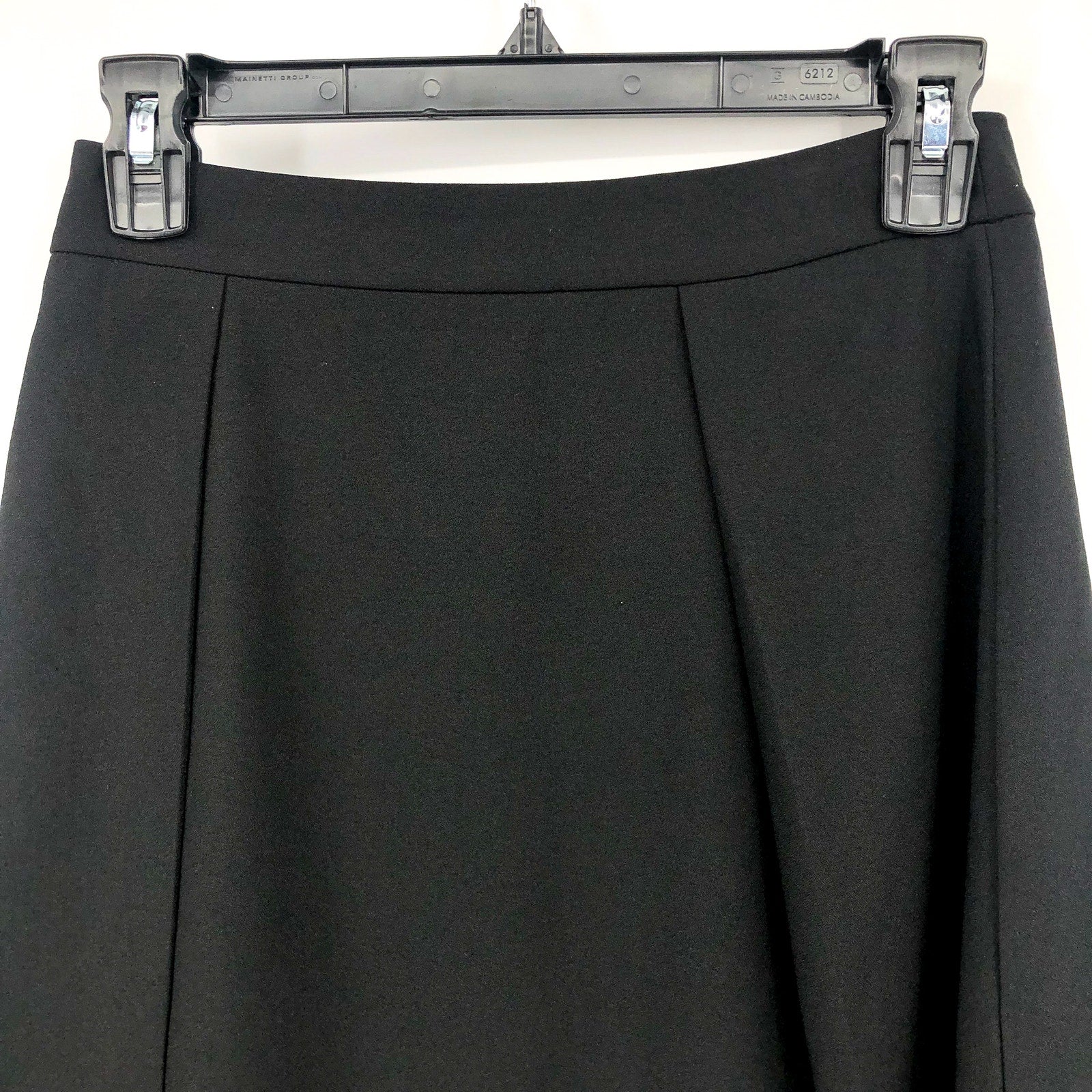 CECE Women's Pleated Mini A-Line Skirt Size 0 Rich Black Stretch Lined NWT