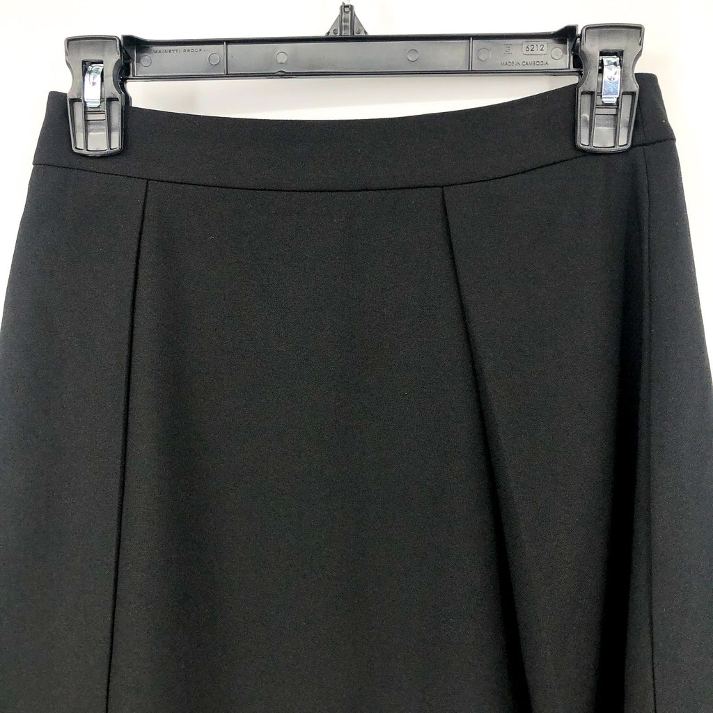 CECE Women's Pleated Mini A-Line Skirt Size 0 Rich Black Stretch Lined NWT