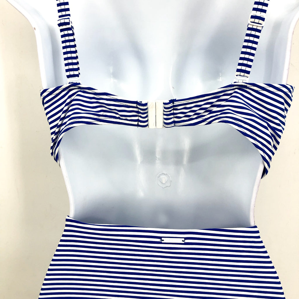 SEA LEVEL SWIM Standard Varsity Bikini Set Top US 10 Bottom US 12 Blue White NWT