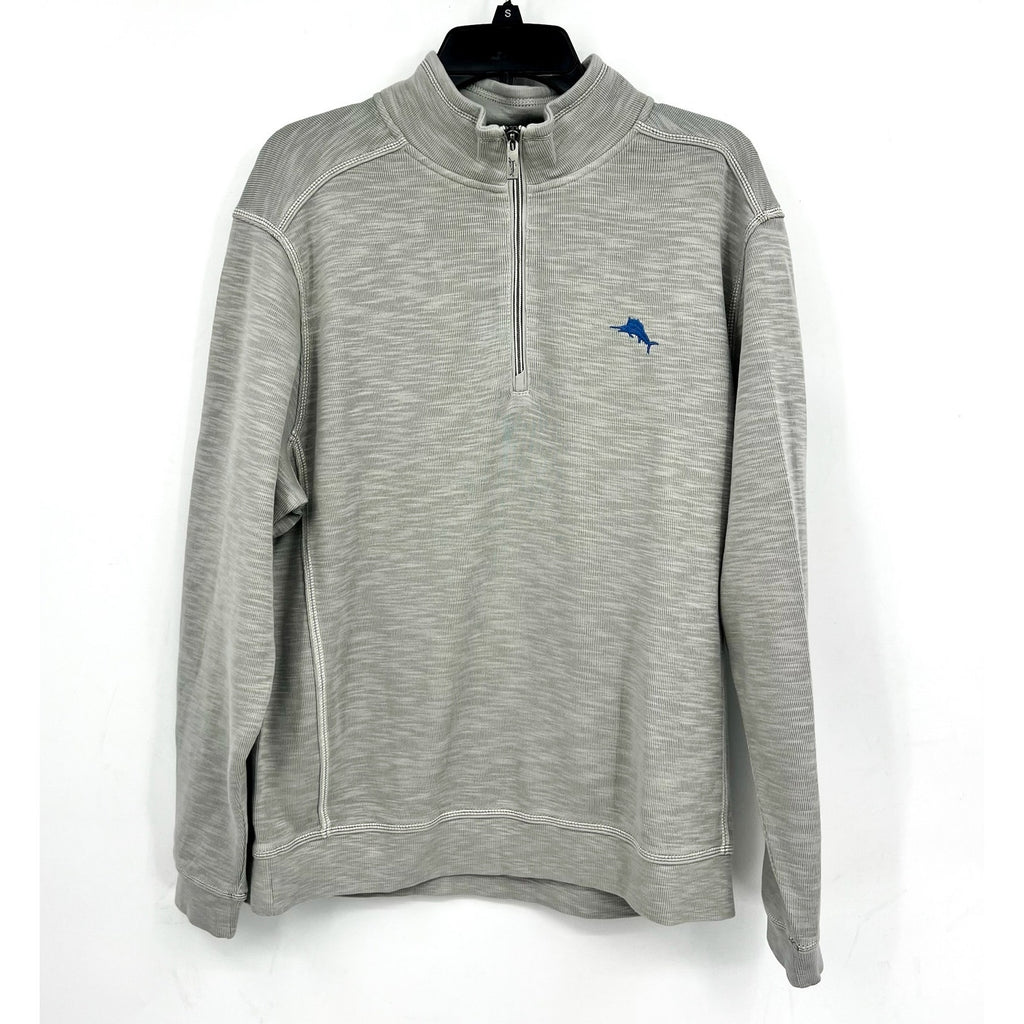 TOMMY BAHAMA Men's Tobago Bay Half Zip Sweatshirt Medium Smoke Grey NWOT