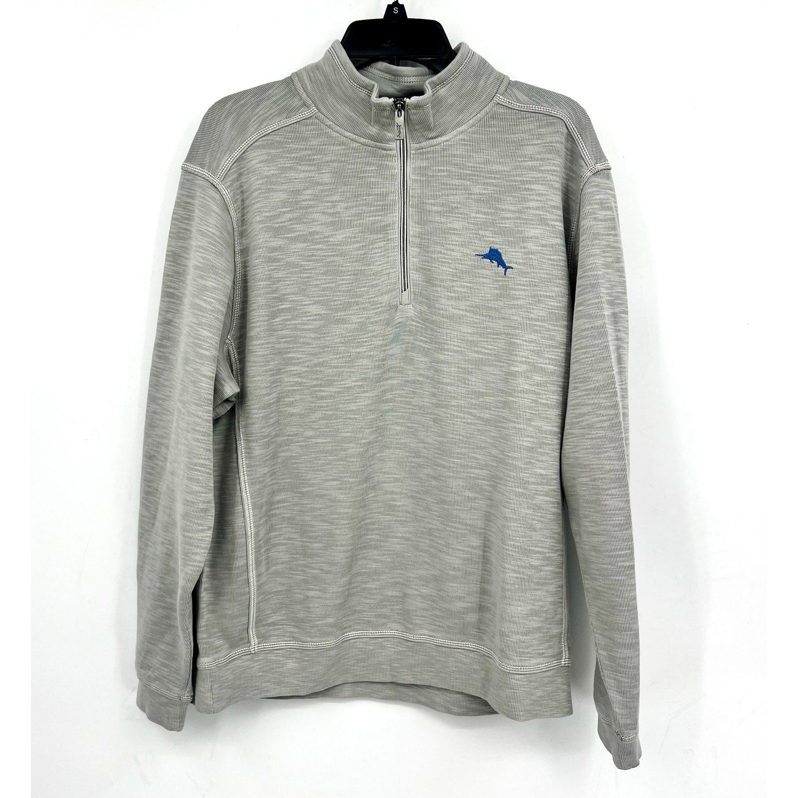 TOMMY BAHAMA Men's Tobago Bay Half Zip Sweatshirt Medium Smoke Grey NWOT