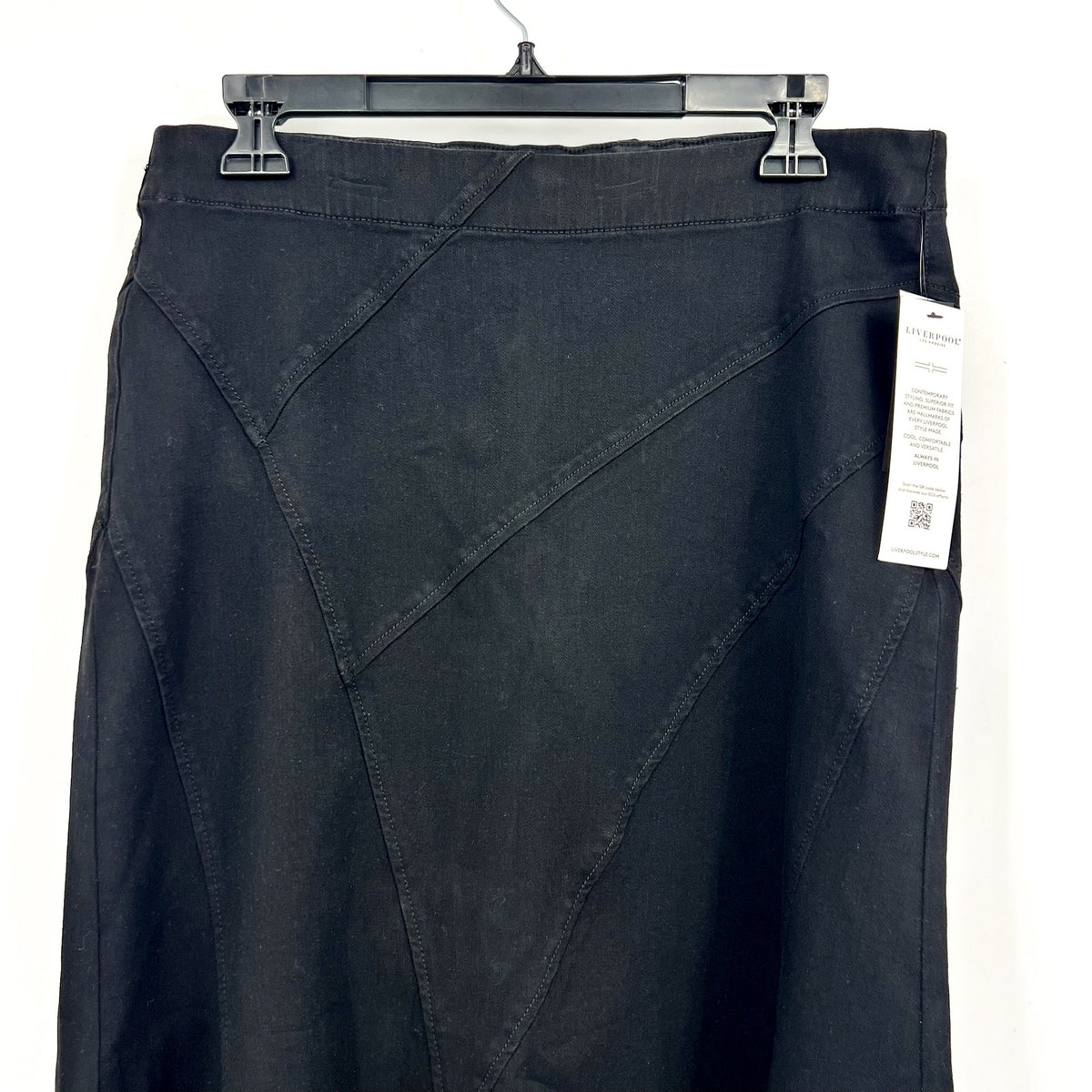 Liverpool Women's Mermaid Denim Maxi Skirt Size 12 31 Black Rinse Seamed NWT