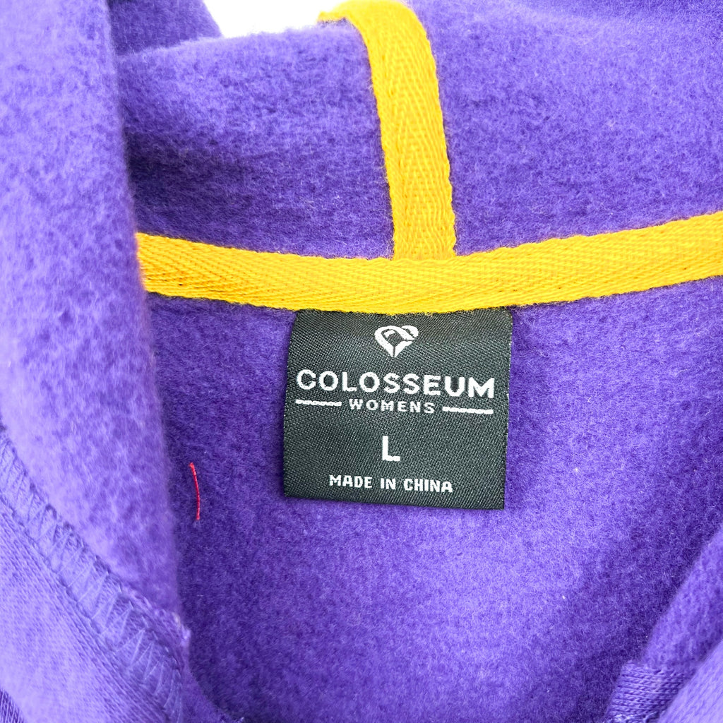 COLOSSEUM Womens ECU Pirate Stripe Cropped Hoodie Large Purple Sweatshirt NWT