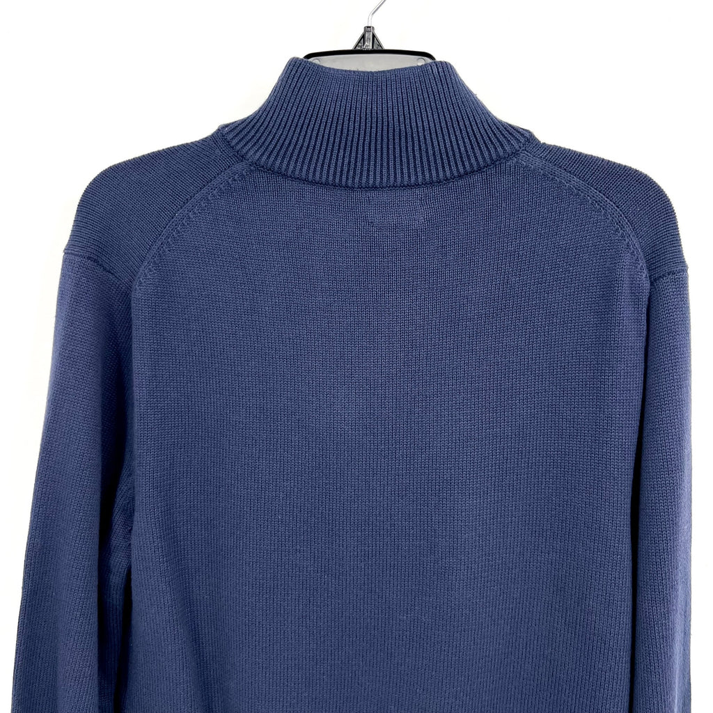 J.Crew Mens Heritage Cotton Half-Zip Sweater Large Navy Blue BT793 NWT