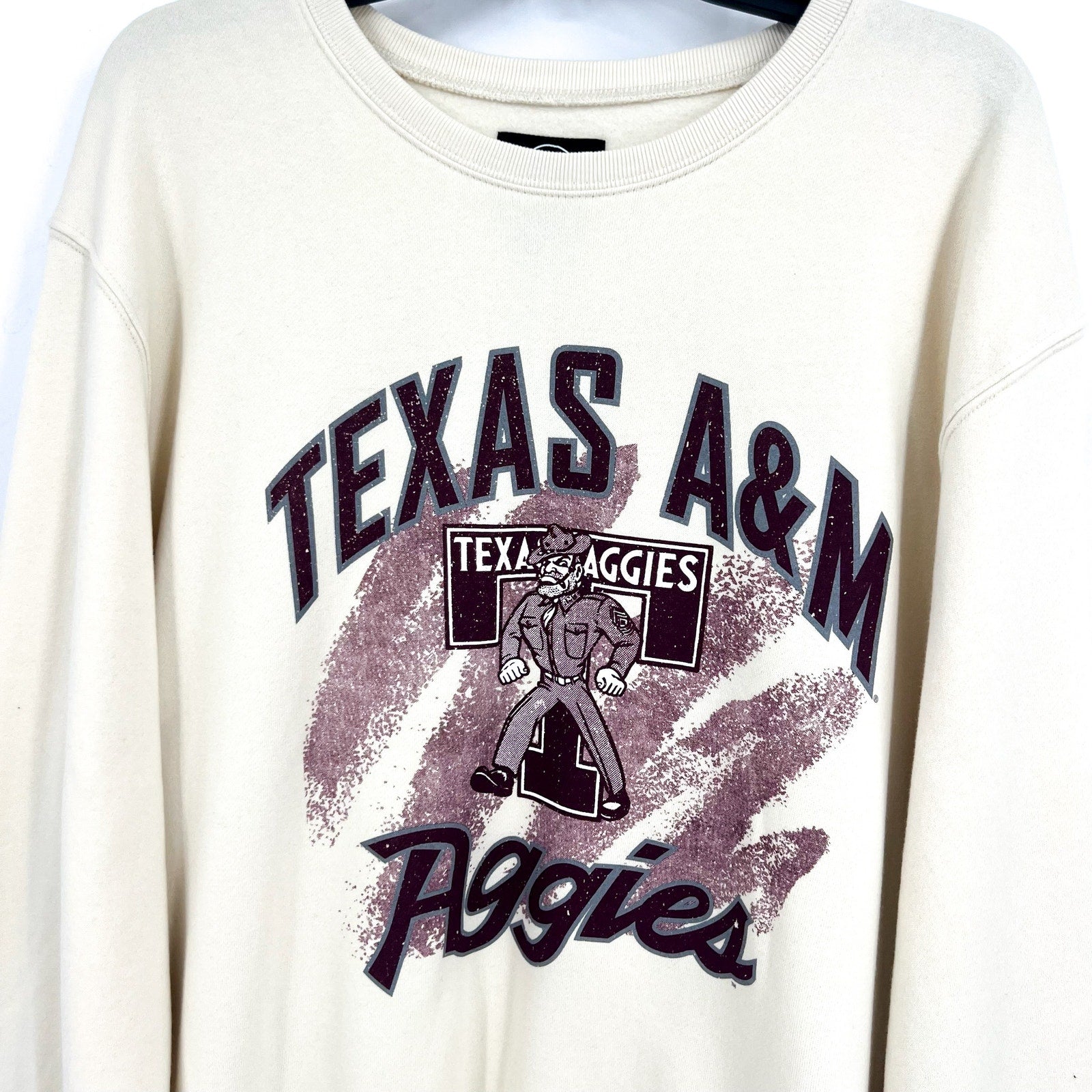 47 BRAND Texas A&M Aggies Shader Headline LS Crew Sweatshirt XXL Cream NWOT